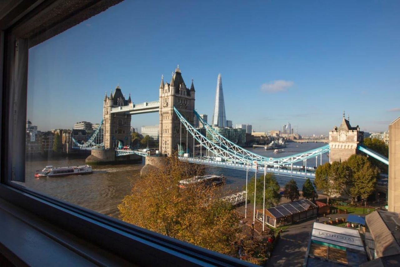 view of tower Bridge from a window